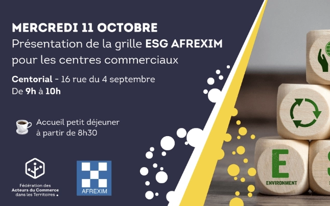 11 Octobre : petit-déjeuner « Présentation de la grille ESG pour les centres commerciaux”